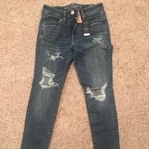 American eagle high waist ripped jeggings